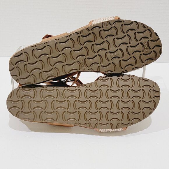 Naot Cecile Sandals Women's 39 Size 8 8.5 Latte Brown Leather Sand Raffia Wedges - Picture 12 of 12